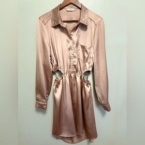Lush Satin Blouse in Soft Beige